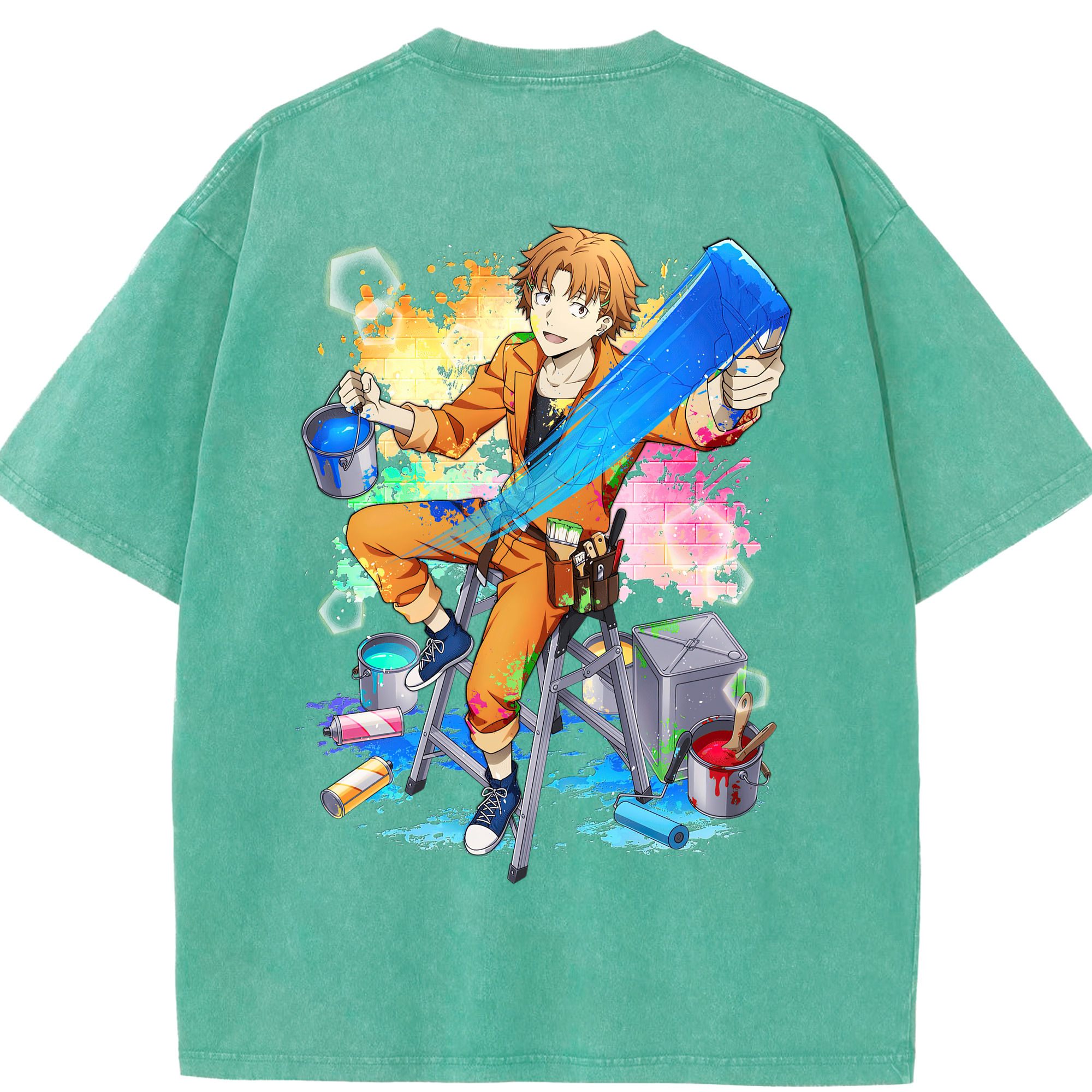 （画像用） 文豪ストレイドッグス Bungo Stray Dogs 綿100% ヴィンテージ風 半袖Tシャツ（背面プリント）